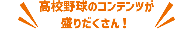 高校野球のコンテンツが盛りだくさん!