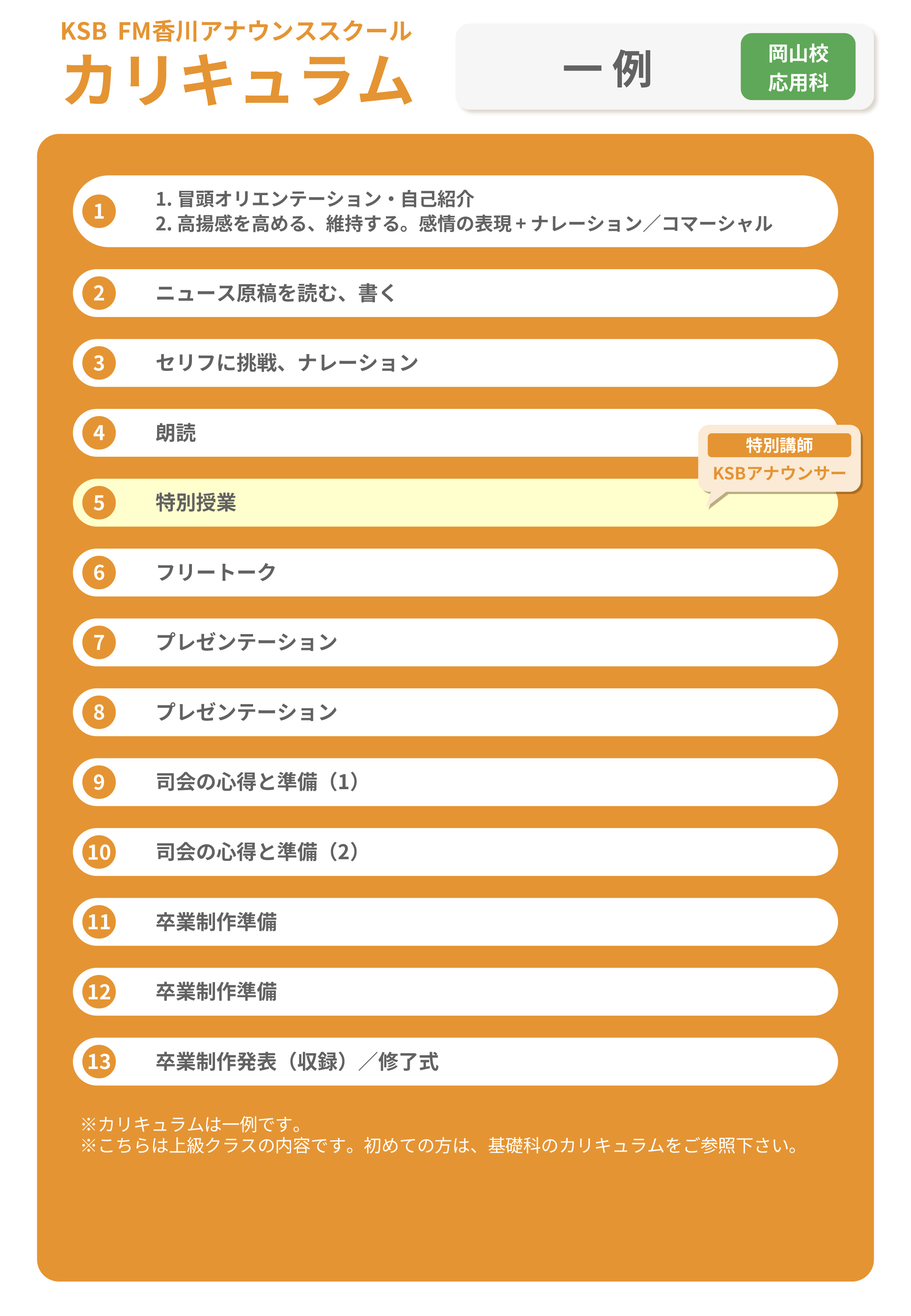 岡山校カリキュラム