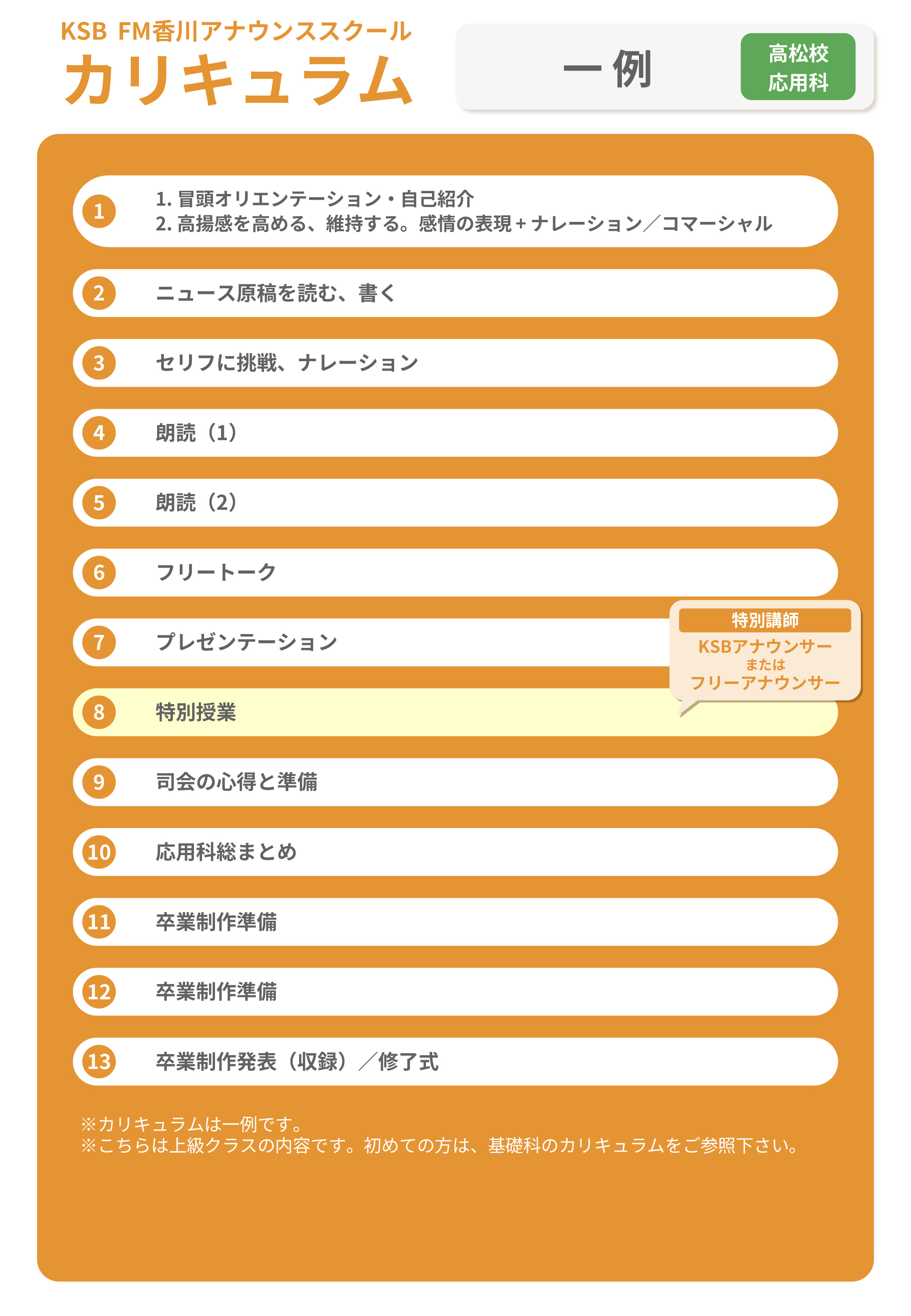高松校カリキュラム