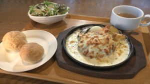 グラタンハンバーグチーズフォンデュ風　セット付き